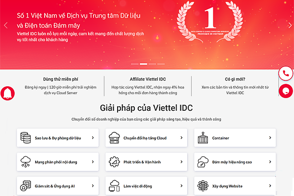 Viettel IDC - Điểm đến hàng đầu cho các dịch vụ TTDL và Điện toán đám mây