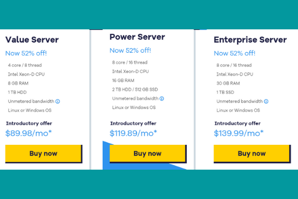 Chi phí một số gói dịch vụ Dedicated Server Hosting tại HostGator