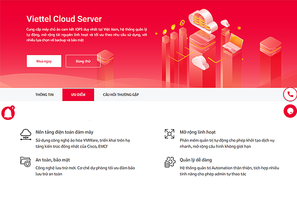 Những ưu điểm đáng chú ý của dịch vụ Cloud Server tại Viettel IDC