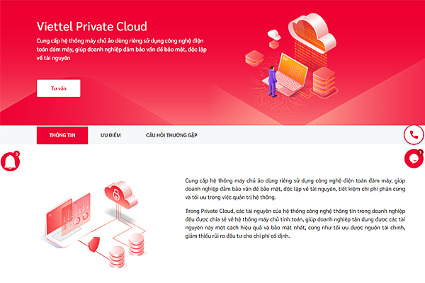 Tham khảo thêm dịch vụ Private Cloud tại Viettel IDC