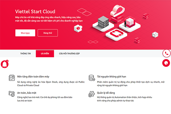 Những ưu điểm tuyệt vời của dịch vụ máy chủ ảo Viettel Start Cloud tại Viettel IDC 