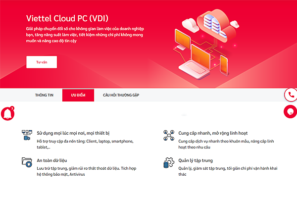 Những ưu điểm nổi bật khi thuê máy tính ảo (Cloud PC) tại Viettel IDC