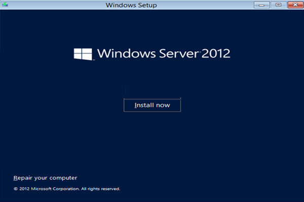 Nhấn “Install Now” để cài đặt hệ điều hành Win Server 2012