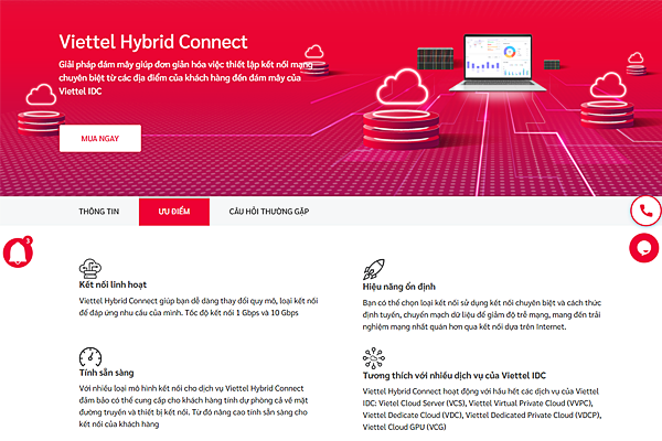 Những ưu điểm khi sử dụng dịch vụ Viettel Hybrid Connect - thiết lập kết nối mạng chuyên biệt tại Viettel IDC
