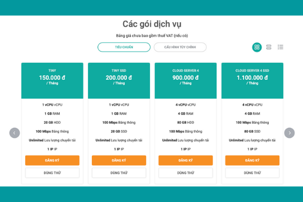 Bảng giá dịch vụ cho thuê máy chủ ảo Hà Nội tại Viettel IDC