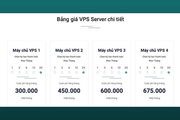 Bảng giá VPS tại IDC Online