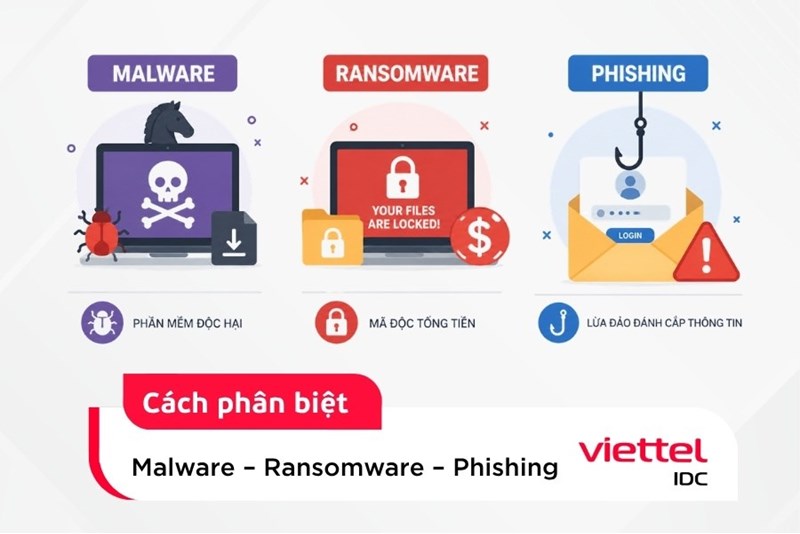 Cách Phân biệt malware – ransomware – phishing chuẩn xác nhất