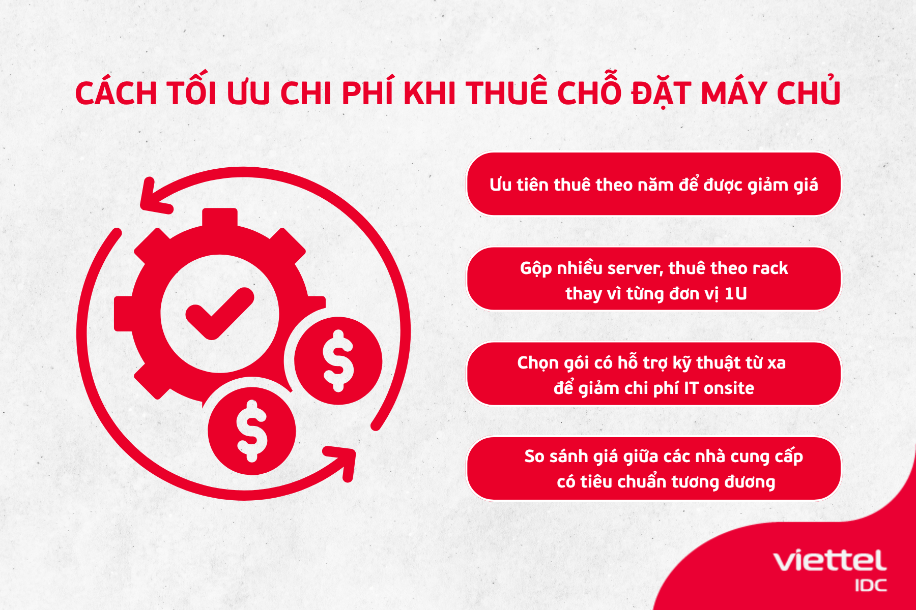 Cách tối ưu chi phí khi thuê chỗ đặt máy chủ