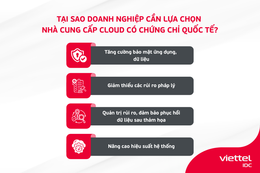 Tại sao doanh nghiệp cần lựa chọn nhà cung cấp Cloud có chứng chỉ quốc tế?