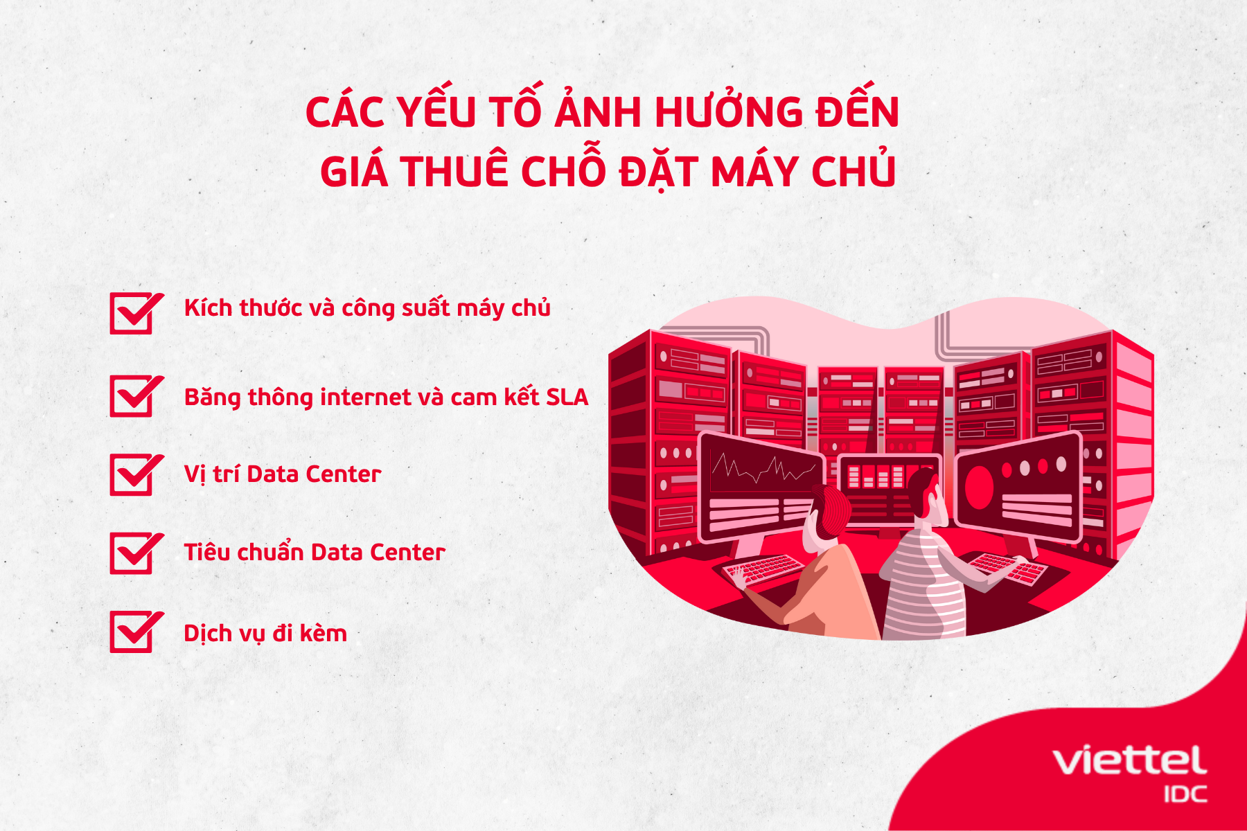 Các yếu tố ảnh hưởng đến giá thuê chỗ đặt máy chủ