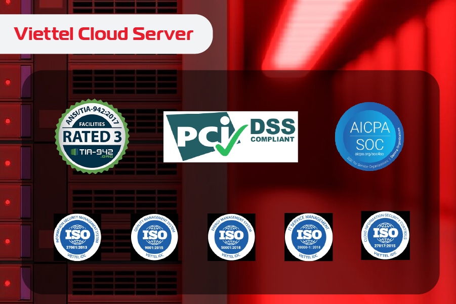 Hạ tầng kỹ thuật của dịch vụ thuê máy chủ ảo Viettel Cloud Server được xây dựng và vận hành tại các Trung tâm Dữ liệu đạt chuẩn Rated 3 - TIA 942